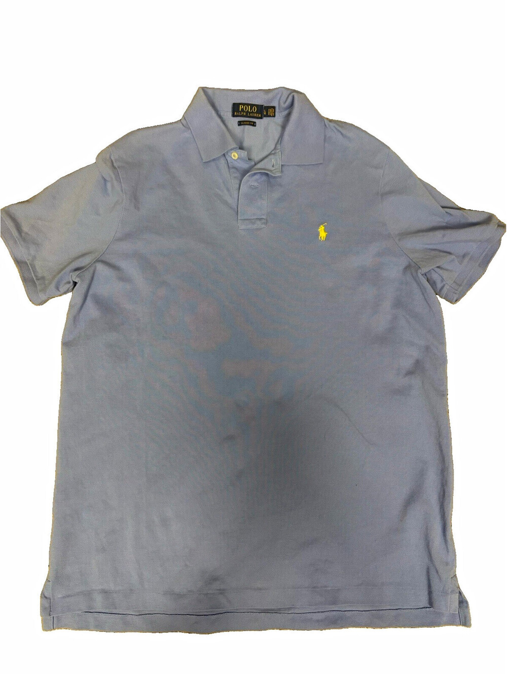 Polo Ralph Lauren Classic Fit Cotton Polo Shirt Mens Large Light Blue Pony Logo